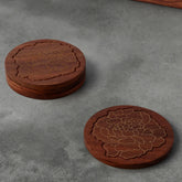 Rosewood Coaster with Brass Inlay - Marigold Set of 4 - Eyaas